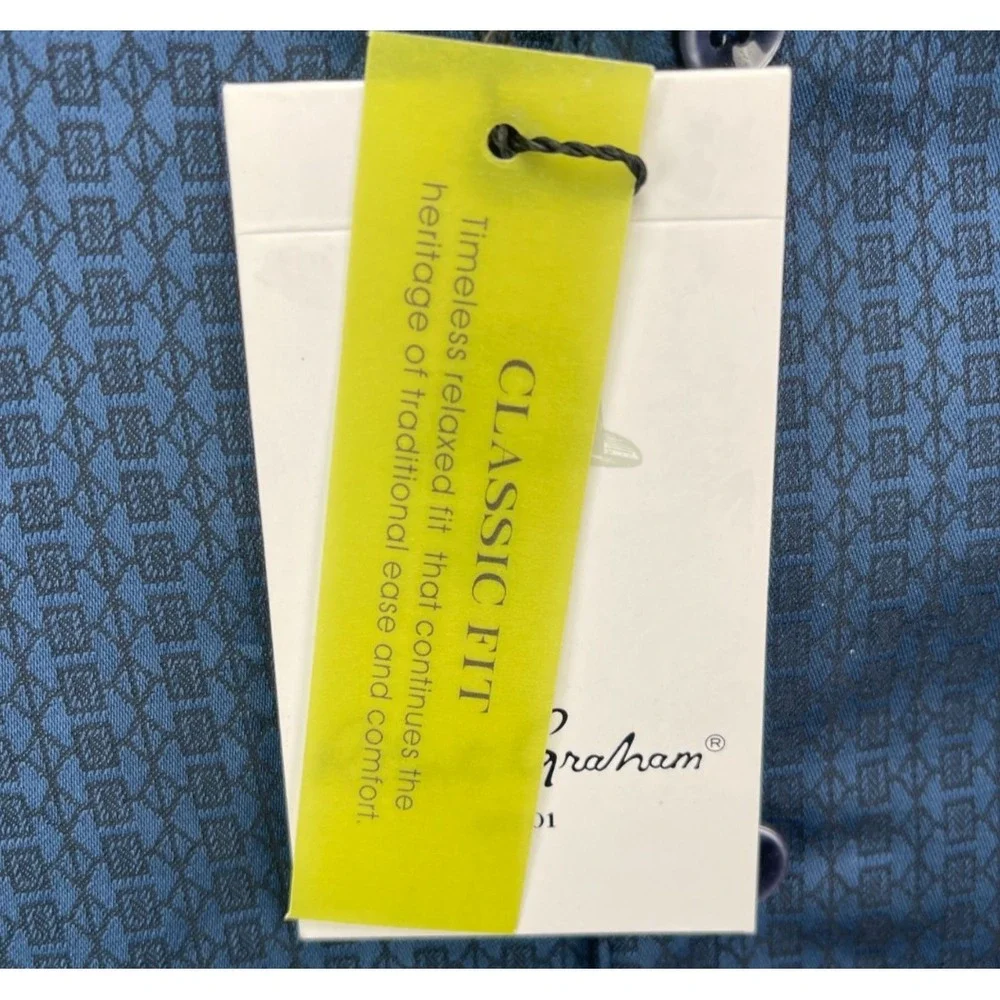 NWT‎ Robert Graham Men's Callaghan Shirt 3XL Blue Classic Fit Long Sleeve
